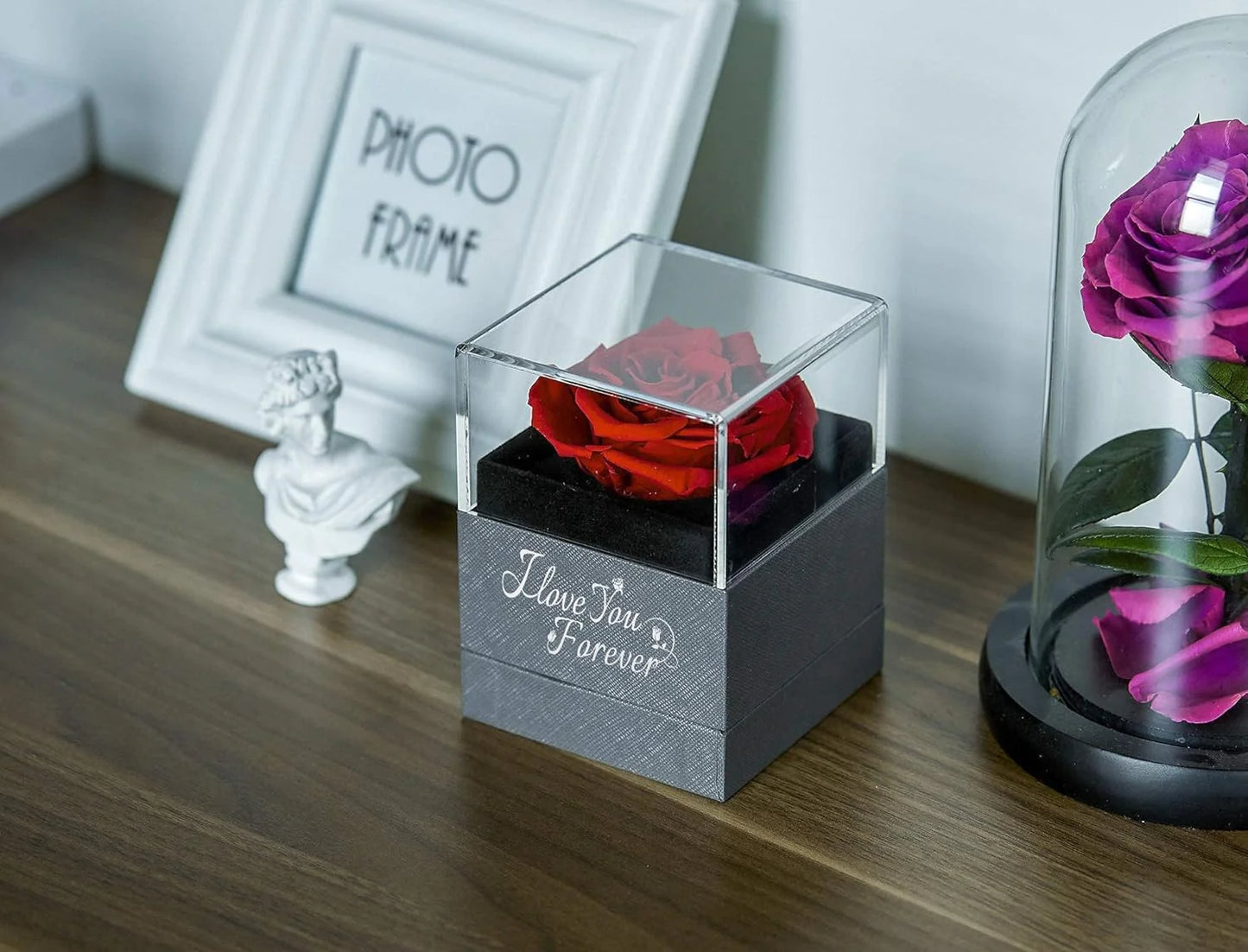 WILDLOVE Preserved Real Rose with I Love You Necklace - The Perfect Gift for Women, Moms, Grandmas, Wives, and Girlfriends for Any Occasion