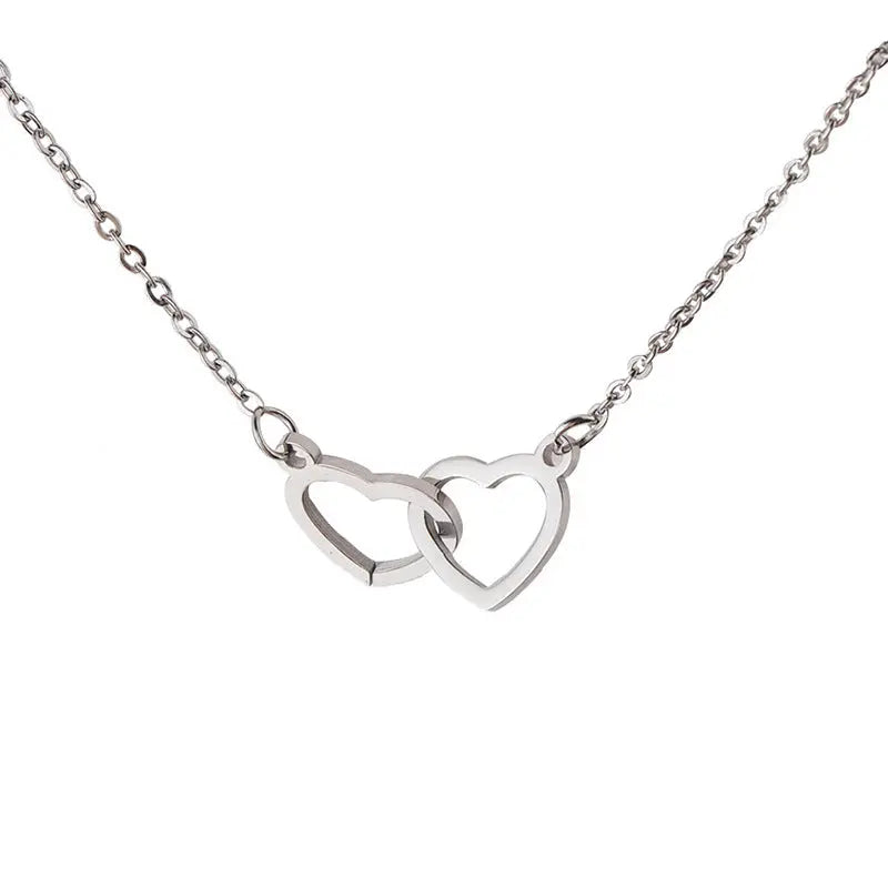 Personalized Double Heart Name Necklace - A Timeless Symbol of Love for Couples