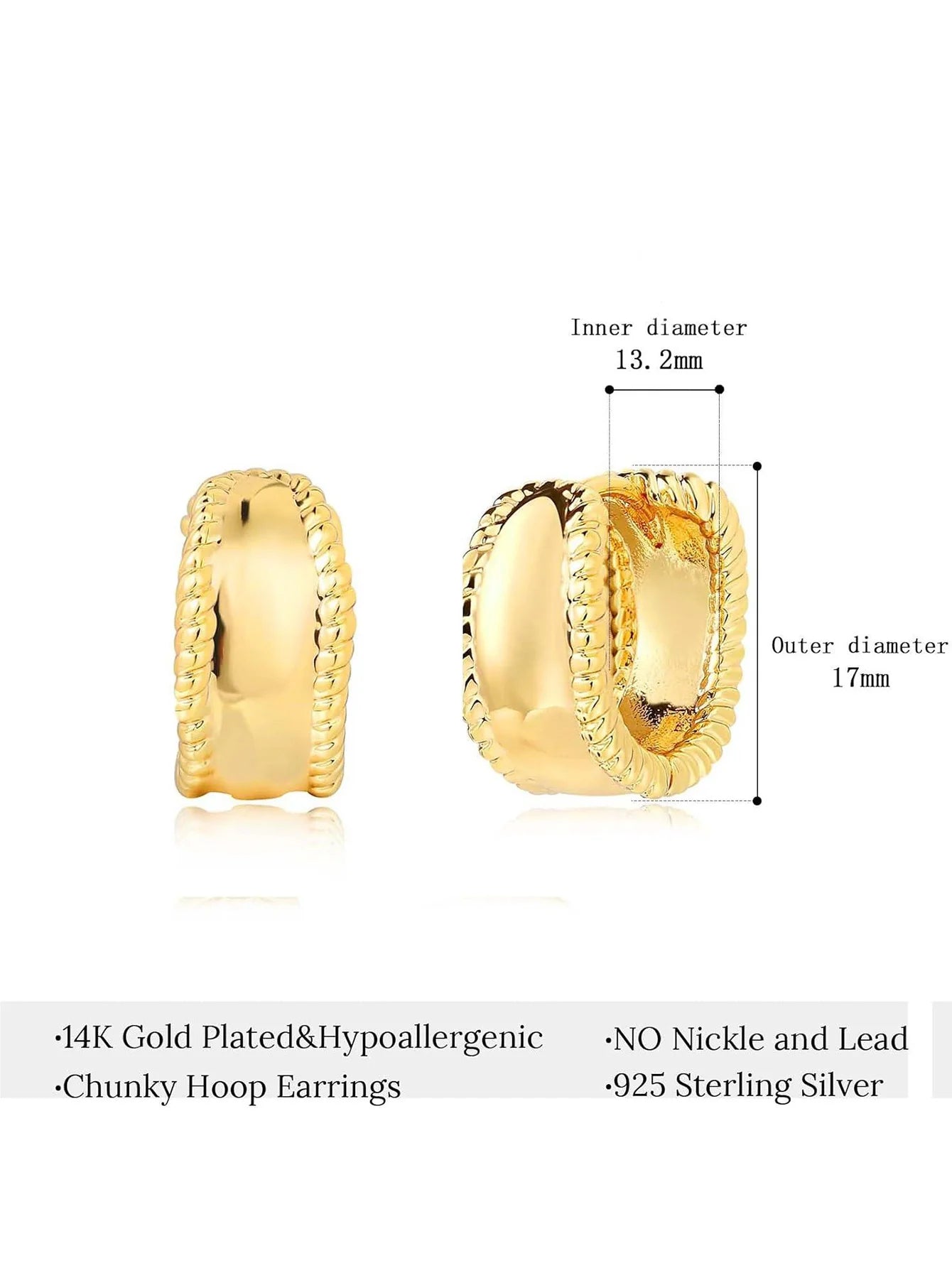 Elegant 14K Gold and Silver Prism Stud Earrings Set - Hypoallergenic, Lightweight, and Versatile Jewelry for Every Occasion