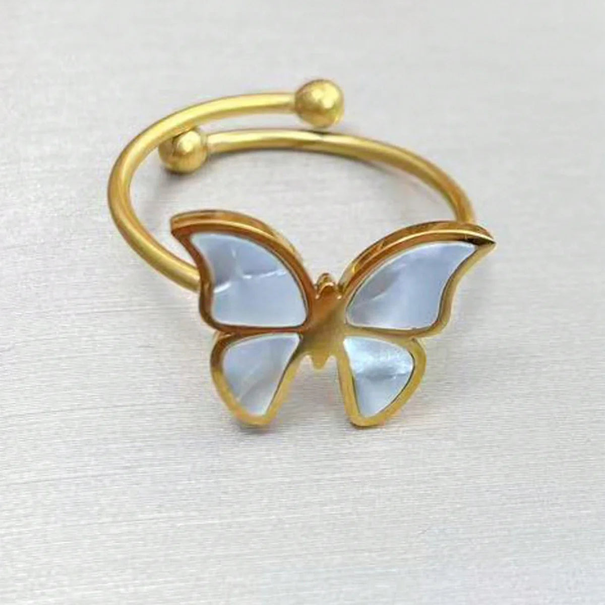 Elegant 4-Piece 18K Gold Plated Butterfly Jewelry Set: Necklace, Earrings, Bracelet, and Ring