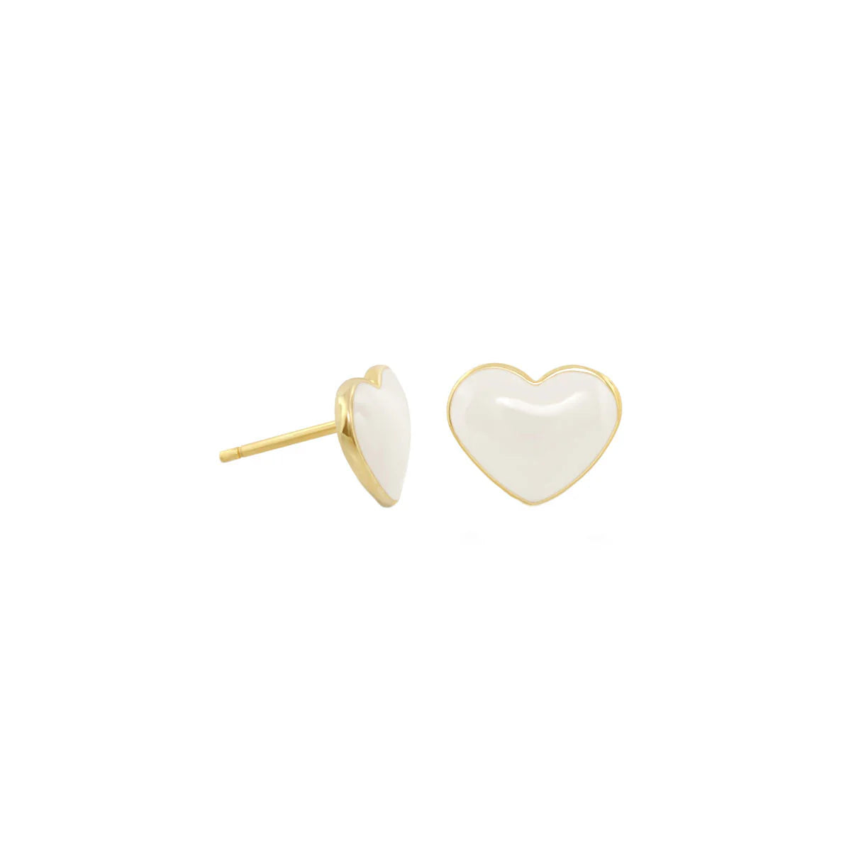 Elegant Enamel Heart Stud Earrings for Timeless Sophistication