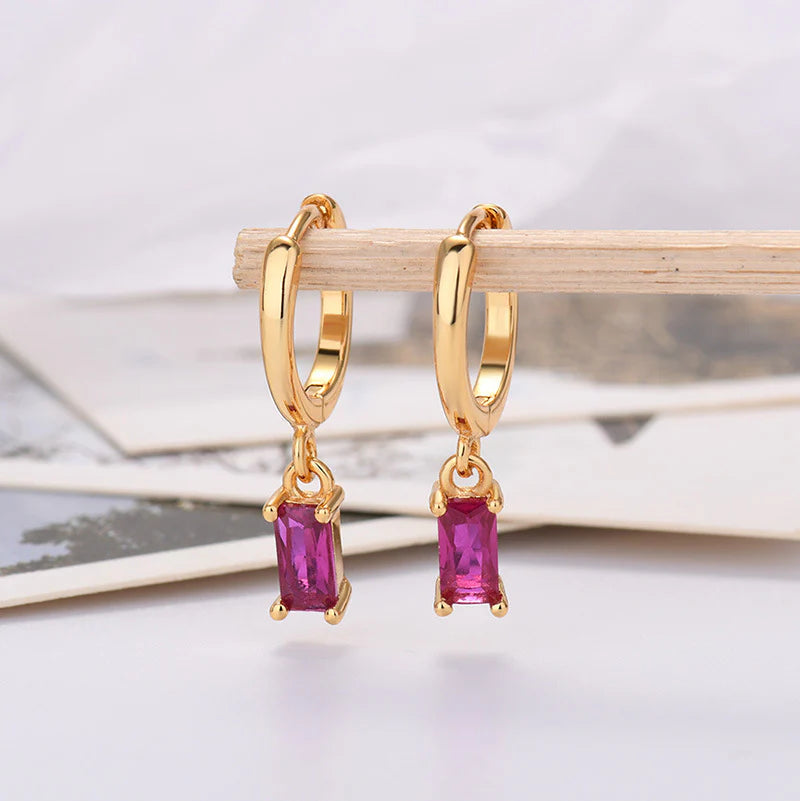 Elegant 925 Silver Rectangular Zircon Earrings for a Timeless Look