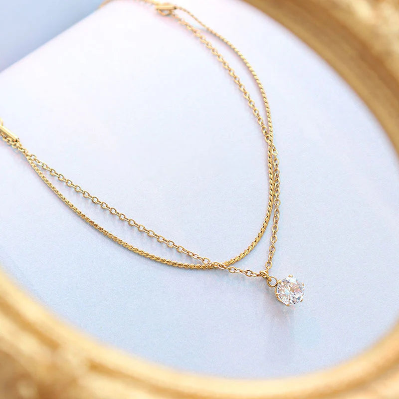 Elegant 18K Gold Plated S-Chain Bracelet with Dazzling Cubic Zirconia for Women