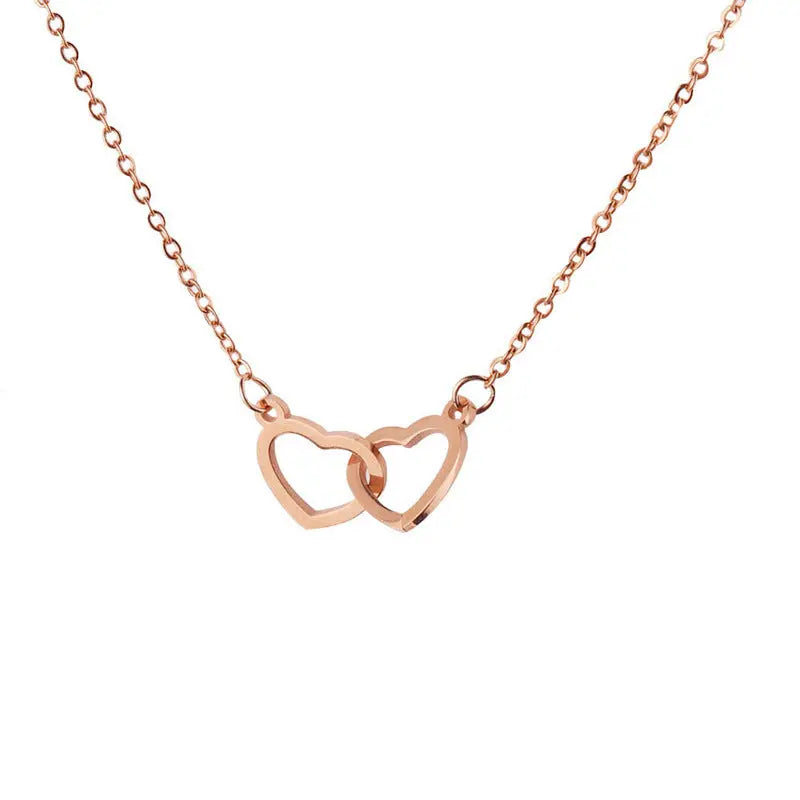 Personalized Double Heart Name Necklace - A Timeless Symbol of Love for Couples