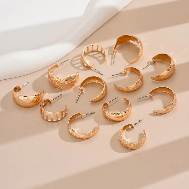 Elegant 14K Gold and Silver Prism Stud Earrings Set - Hypoallergenic, Lightweight, and Versatile Jewelry for Every Occasion