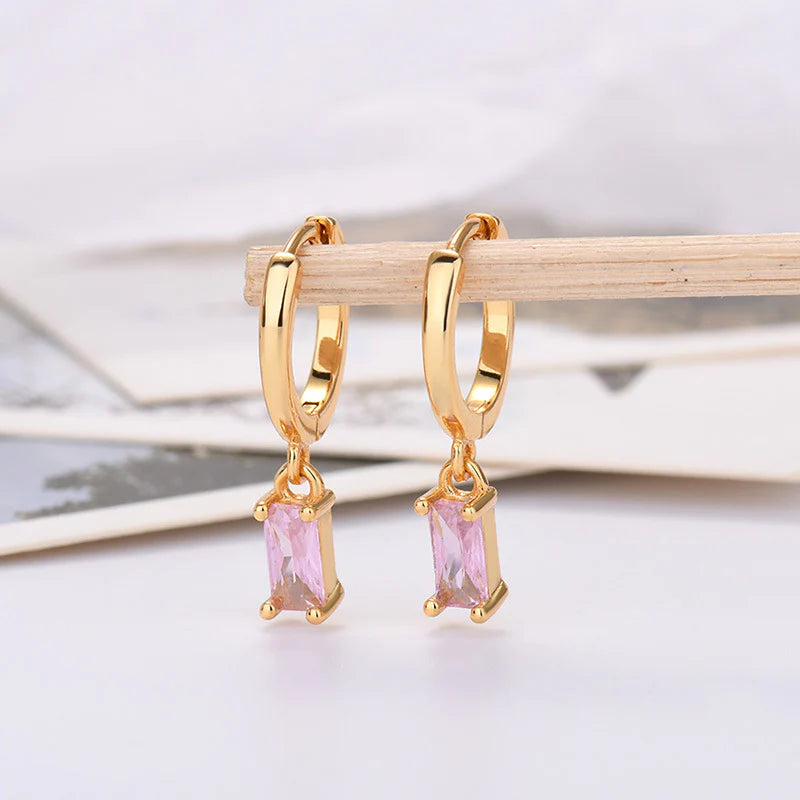 Elegant 925 Silver Rectangular Zircon Earrings for a Timeless Look