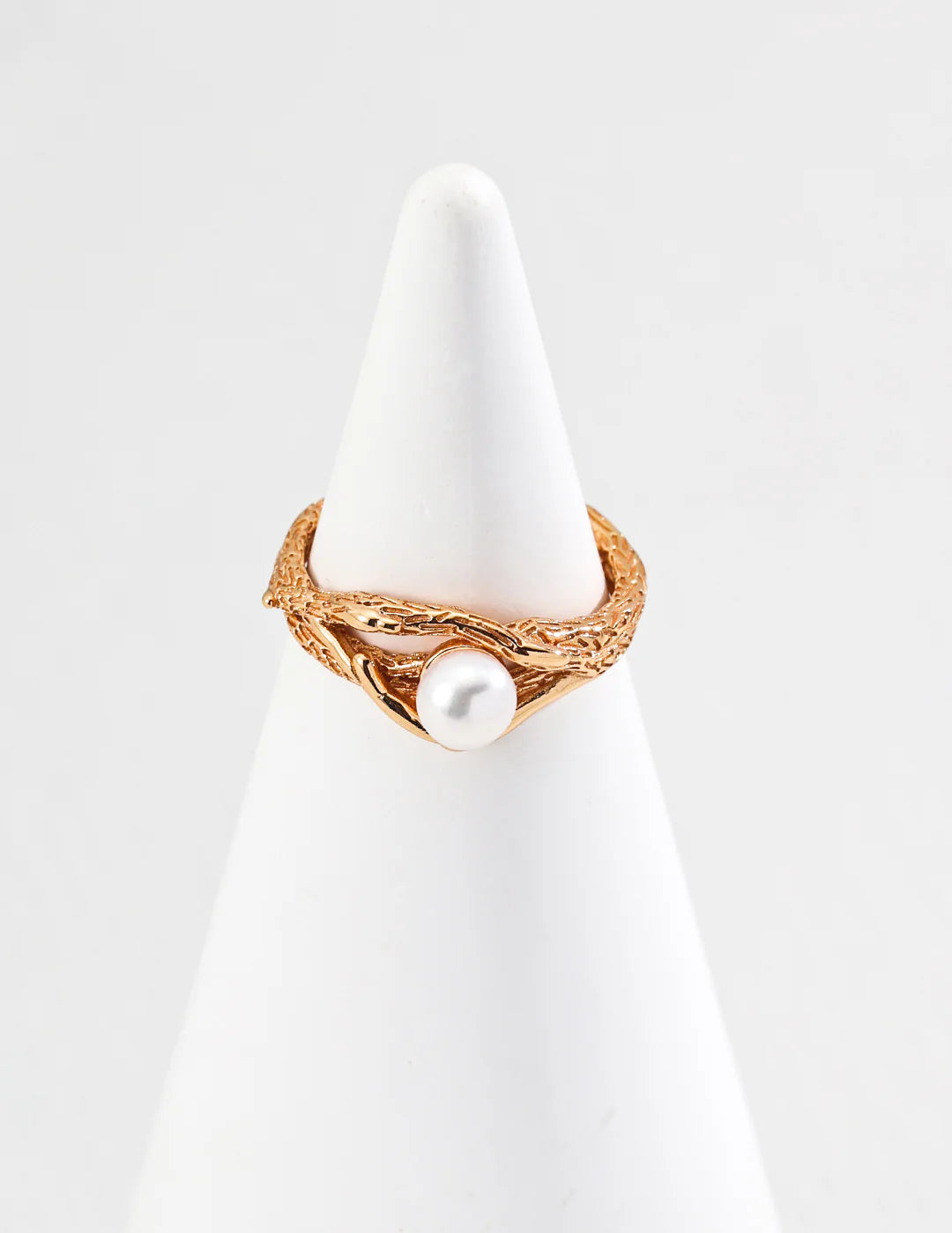 Elegant Minimalist Natural Pearl Ring - Handmade with Gold Vermeil