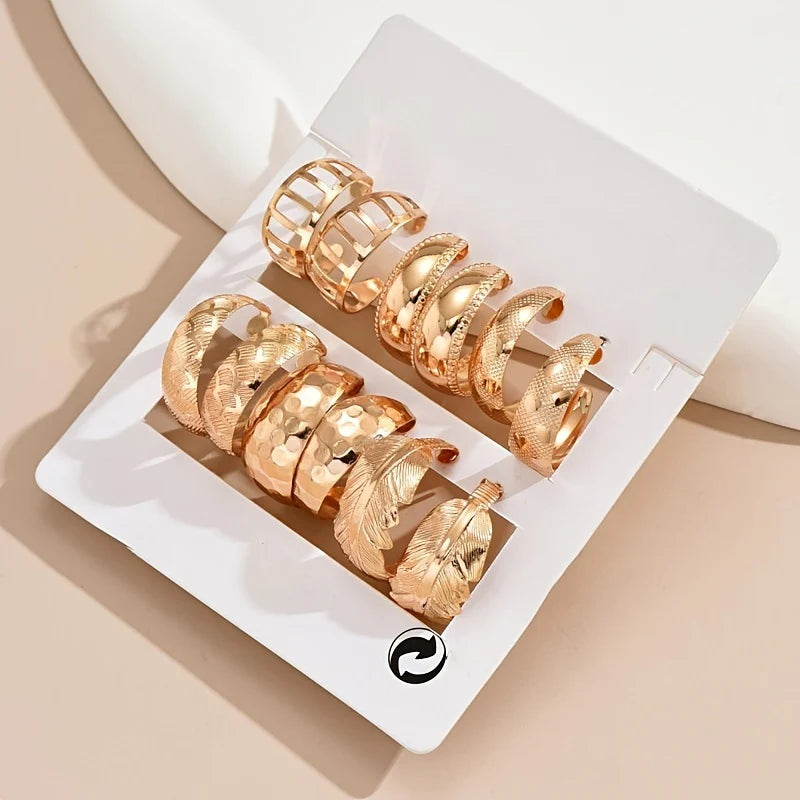 Elegant 14K Gold and Silver Prism Stud Earrings Set - Hypoallergenic, Lightweight, and Versatile Jewelry for Every Occasion