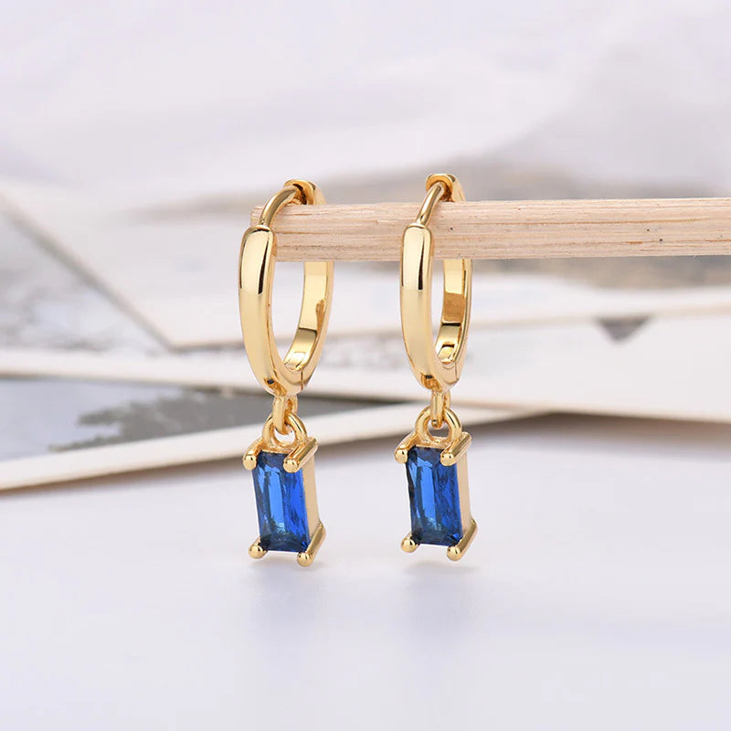 Elegant 925 Silver Rectangular Zircon Earrings for a Timeless Look