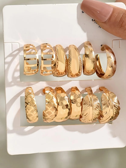 Elegant 14K Gold and Silver Prism Stud Earrings Set - Hypoallergenic, Lightweight, and Versatile Jewelry for Every Occasion