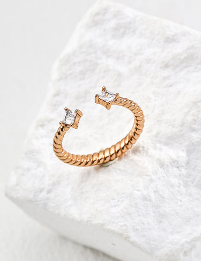 Minimalist Adjustable Zirconia Ring