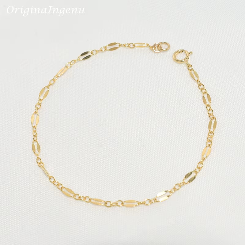 14K Gold Filled Chain Bracelet Handmade Jewelry Boho Charms Bracelets Vintage Anklets for Women Bridesmaid Gift Women Jewelry