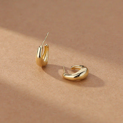 14K Gold Plated Stud Earrings for Women, 925 Sterling Silver Lightweight