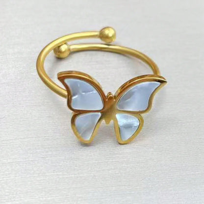 Elegant 4-Piece 18K Gold Plated Butterfly Jewelry Set: Necklace, Earrings, Bracelet, and Ring