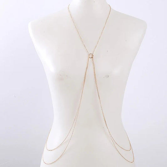 Elegant Double Layered Body Chain for Effortless Style