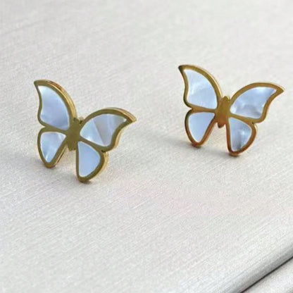 Elegant 4-Piece 18K Gold Plated Butterfly Jewelry Set: Necklace, Earrings, Bracelet, and Ring