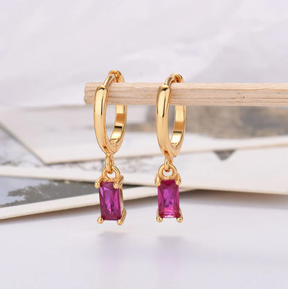 Elegant 925 Silver Rectangular Zircon Earrings for a Timeless Look