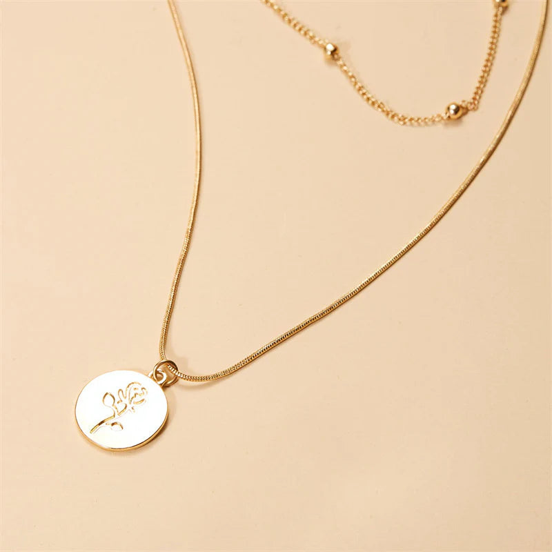 Elevate Your Style with Our Rose-Inspired Multi-Layer Necklace for Women - A Versatile Gold Accessory