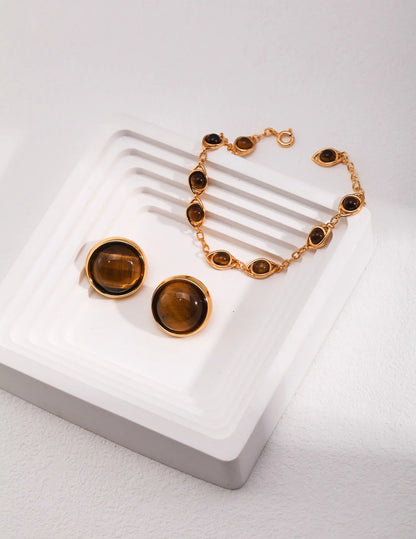 Lapis Lazuli / Tigers Eye Stone Adjustable Bracelet