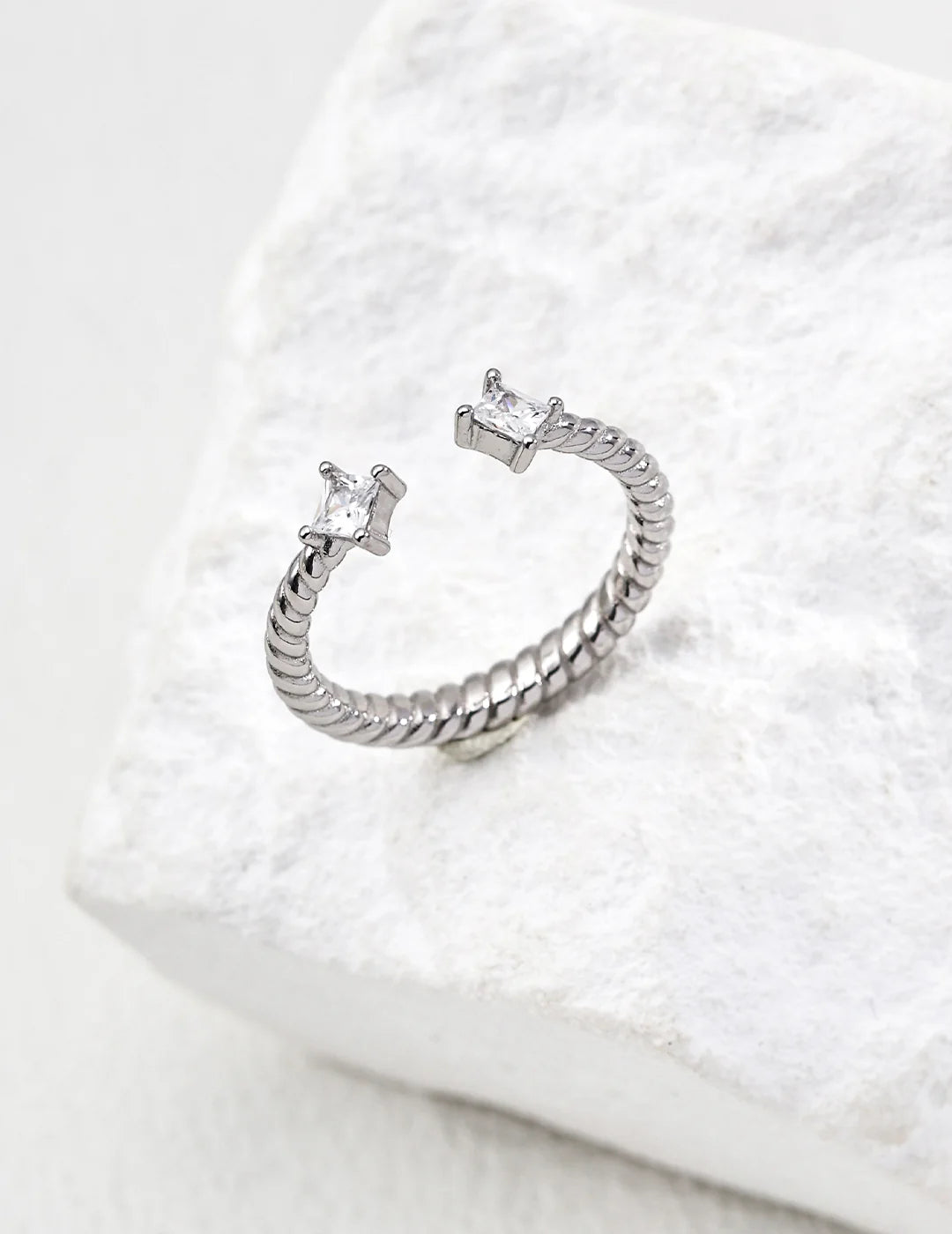 Minimalist Adjustable Zirconia Ring