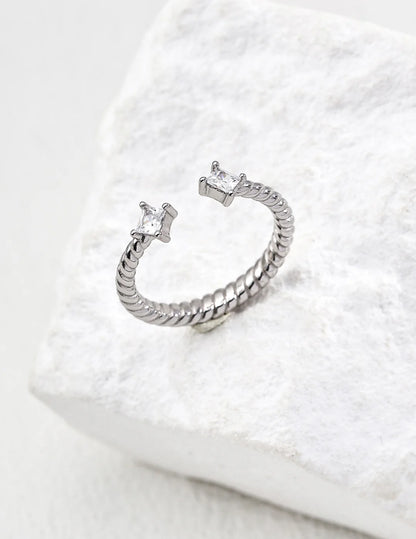 Minimalist Adjustable Zirconia Ring