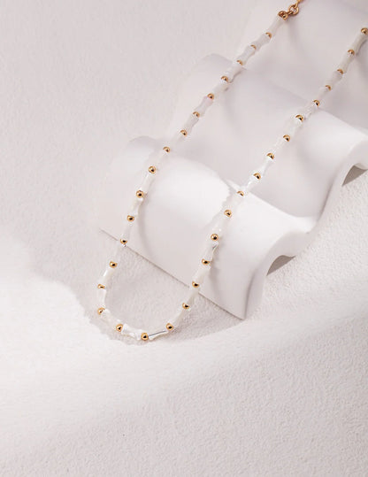 White Bamboo Choker Necklace