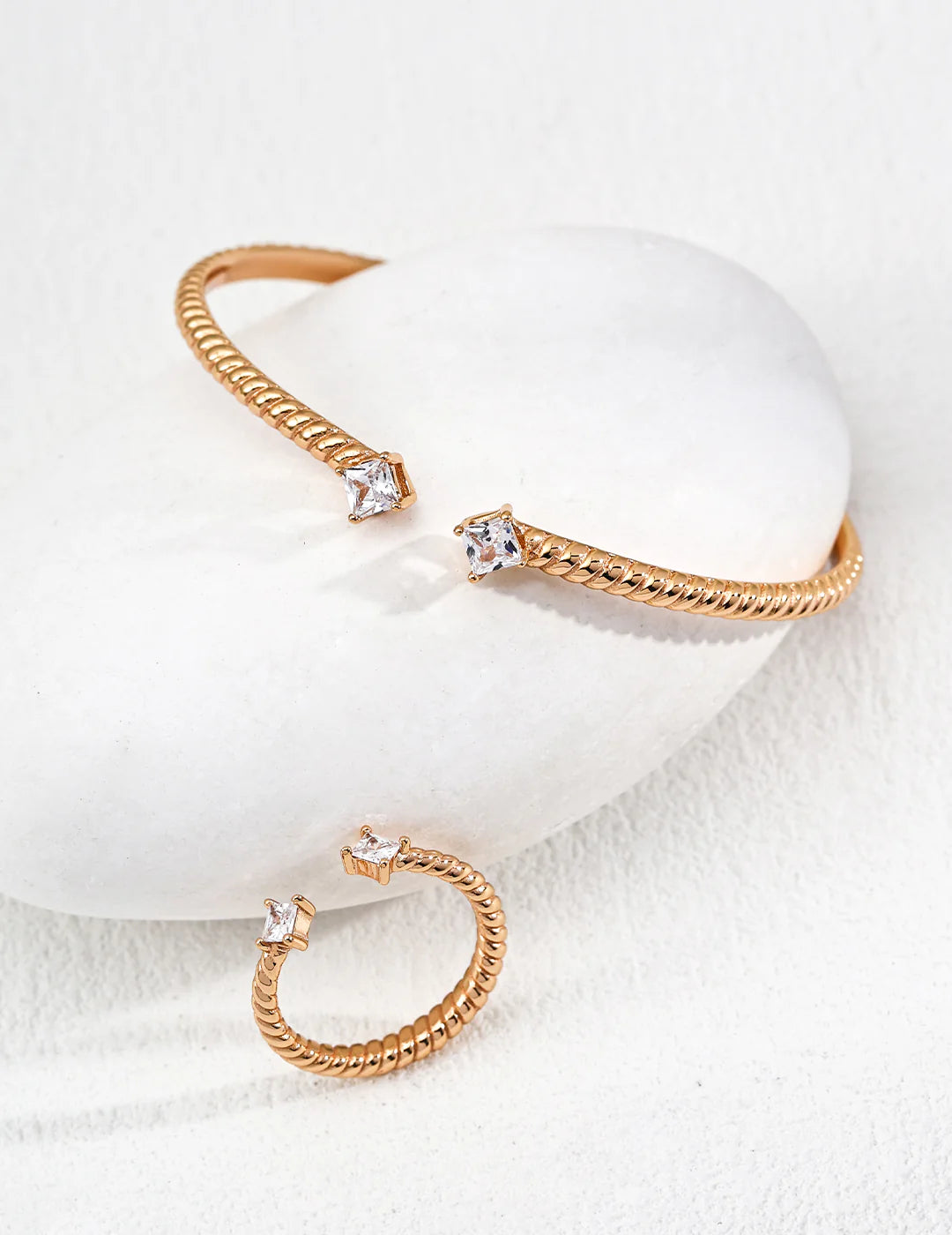 Minimalist Adjustable Zirconia Ring