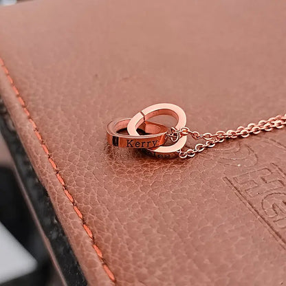 Personalized Double Heart Name Necklace - A Timeless Symbol of Love for Couples