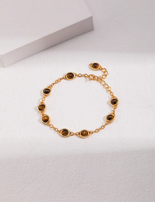 Lapis Lazuli / Tigers Eye Stone Adjustable Bracelet