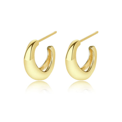 14K Gold Plated Stud Earrings for Women, 925 Sterling Silver Lightweight