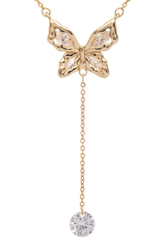 Enchanting Cubic Zirconia Butterfly Pendant Necklace - A Touch of Elegance for Every Occasion